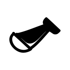 Black silhouette of a hanging cosmetic or toiletry bag on white background