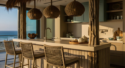 Coastal Kitchen Design Showcasing Modern Luxury and Seaside Serenity for a Relaxing Experience