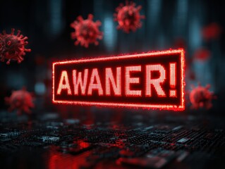 System hacked warning alert, cyber attack network, virus, spyware, scam or Malicious software. Cyber security and cybercrime. Compromised information internet