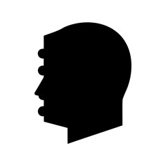 Abstract medical representation of acupuncture points on human head outline illustration