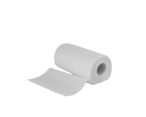 a roll of paper towels on an isolated background