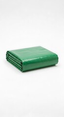 Green Tarpaulin Folded with Studio Shot.