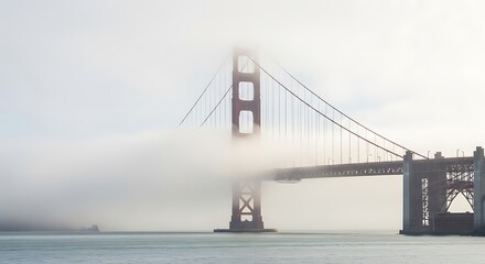 Golden Gate Bridge Foggy Day.
