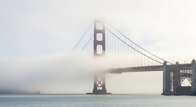 Golden Gate Bridge Foggy Day. - Powered by Adobe