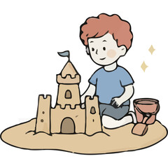 Kid Playing In Sand Icon