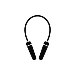 Obraz premium Black Skipping Rope Icon Vector Illustration Isolated on White Background