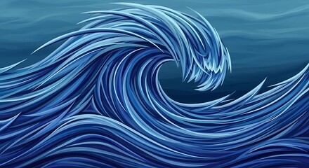 Abstract Ocean Wave Art.