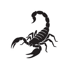 A Striking Silhouette Themed Illustration of a Scorpion with Great Detail, Perfect for Symbolism and Artistic Representations