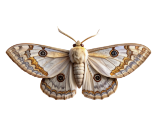Firefly_-Moth with moon phases, transparent background