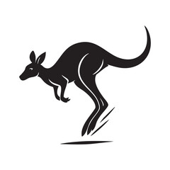 Fototapeta premium Dynamic Silhouette of a Kangaroo Leaping Forward Symbolizing Agility Speed and Australian Wildlife Heritage