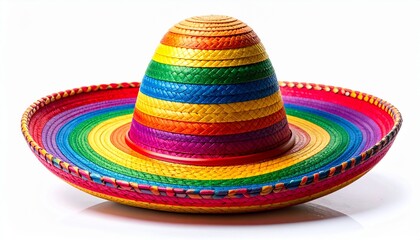 Vibrant Rainbow Sombrero Hat Mexican Fiesta Celebration.