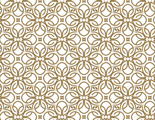 Gold and white patterned background featuring an elegant flower design