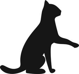 Elegant cat silhouette vector icon, perfect for pet brands, apps, and logos. Simple, clean design ideal for web, print, and marketing materials.