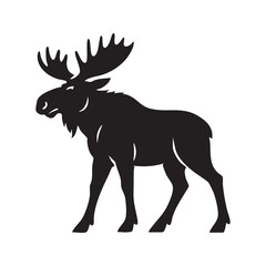 Majestic Silhouette of a Wild Moose An Emblem of Untamed Wilderness and Canadian Wildlife Iconography