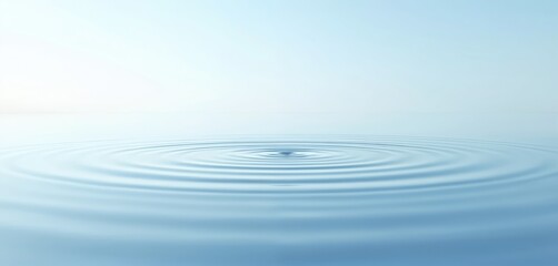 Minimalist abstract background of tranquil blue water ripples creating serene effect. Perfect for zen, wellness, and beauty themes. This liquid pattern offers peaceful stillness and sense of depth.