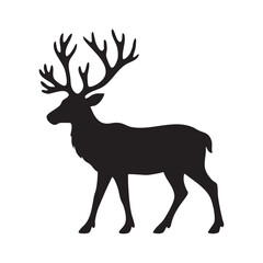 Majestic Silhouette of a Regal Stag with Impressive Antlers Standing Tall Gracefully Animal Representation