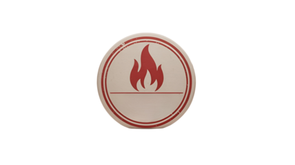 Fire hazard warning sign icon, a safety symbol designed to alert people to potential danger.
