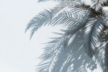 Obraz premium Palm fronds casting shadows on a light background