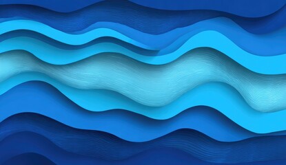 Fototapeta premium Abstract layered wavy pattern of blues