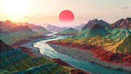 sunrise over the mountains