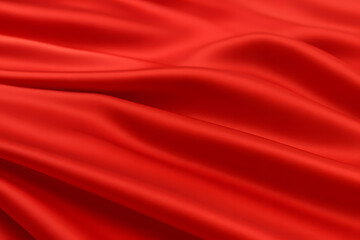 柔らかな赤色サテンのドレープ