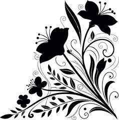 Abstract Vintage Floral Frame Design