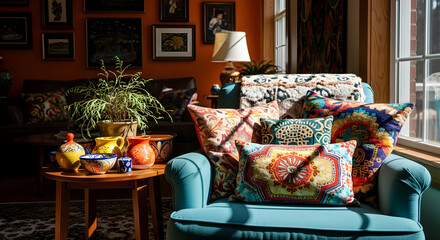 Cozy Bohemian Living Room Filled With Comfort And Eclectic Decorative Elements