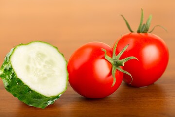 Green fresh ripe cucumbers vegetable slices