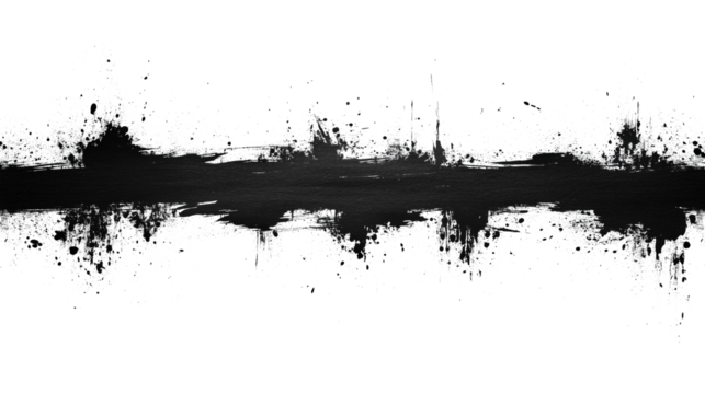 black paint textured strokes on white background, artistic creative vector background 