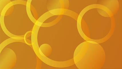Abstract yellow Orange Background with Overlapping Circles and Bokeh Effect