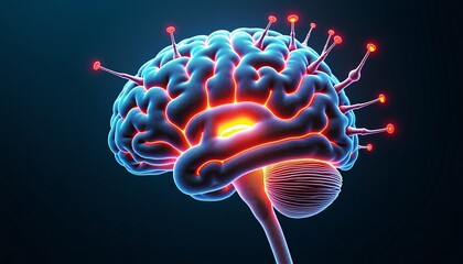 Futuristic Brain Activity Illustration