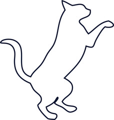 Cat outline vector illustration, designed for pet websites, logos, and creative assets. Simple, clean design enhances visual appeal.
