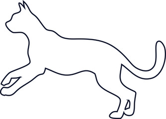 Modern cat vector icon in outline style, perfect for mobile apps, pet store branding, and stylish web design. Fully editable and scalable.