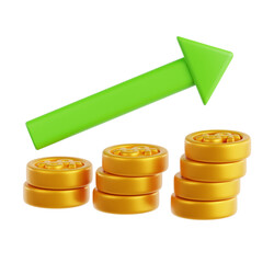 Stock Exchange with Green Growth Arrow