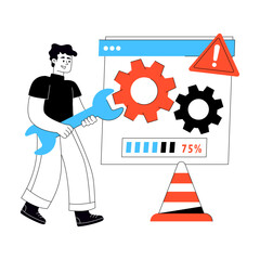 Creative design illustration of website maintenance