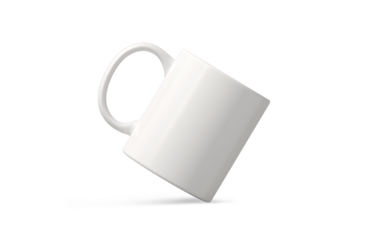Realistic coffee mug mockup on clean background – isolated cup template for branding, logo design, and product presentation