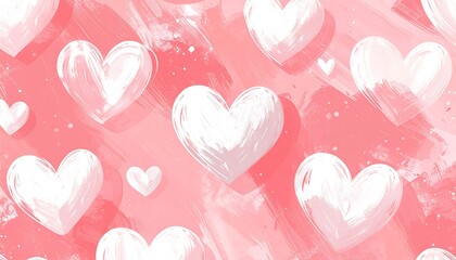 Heart-shaped pattern on a pink background