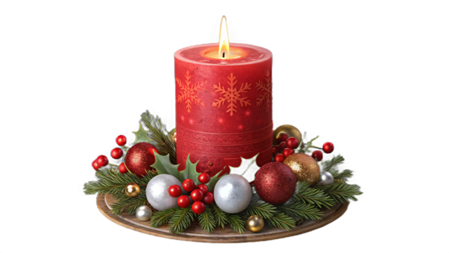 christmas candles and decorations