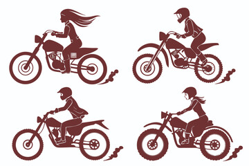 Fototapeta premium Motorcycle silhouette set