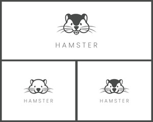 Cute logo design of a hamster face for pet lovers and brand identity