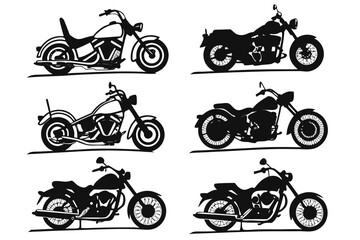Obraz premium Motorcycle silhouette set