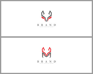Modern abstract fox head logo design and symbol for branding identity and business