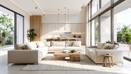 Fototapeta premium Modern open-plan living area with kitchen (1)