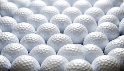 Close-up of many golf balls