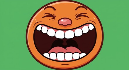 Fototapeta premium Animated smiling face illustration for joy and happiness themes