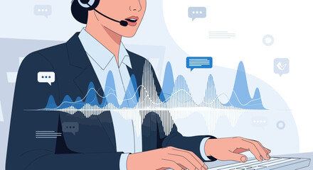 Customer service representative providing support via telecommunications technology