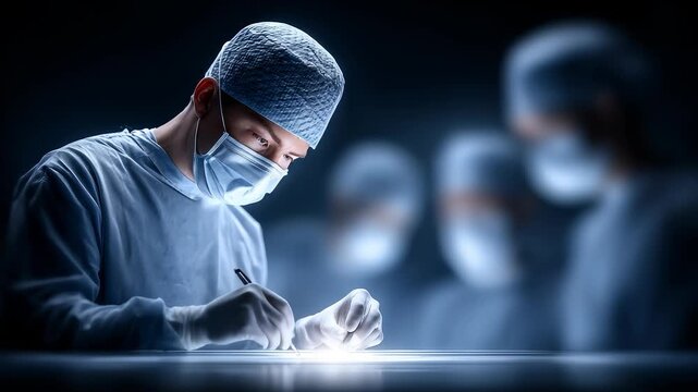 Surgical Team Concentrating on Surgery