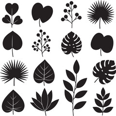Tropical Leaf Silhouettes Set