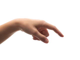 Human hand extended with fingers pointing downward in gentle gesture, symbolizing direction, touch, expression, subtle communication