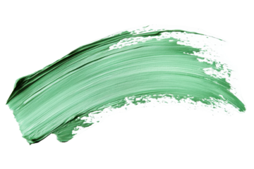 Green paint stroke texture isolated on transparent background. Light green acrylic paint brush stroke isolated on white background.